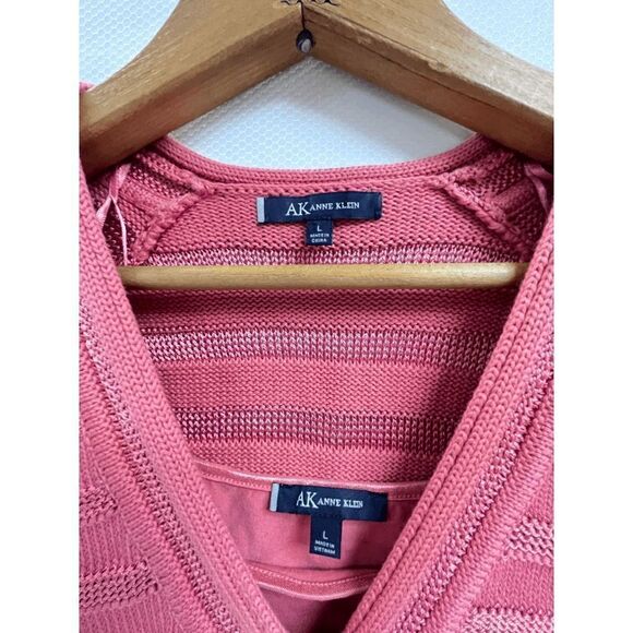 Vintage Anne Klein Womens 3/4 Sleeve One Button Cardigan with Inner & Sweater Pi - Picture 6 of 16